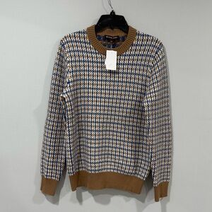 Michael Kors crewneck sweater featuring a colorful houndstooth pattern Small Men